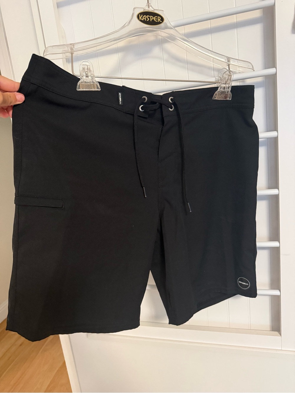 O'Neill Men's Black Boardshorts with Drawstring Waist